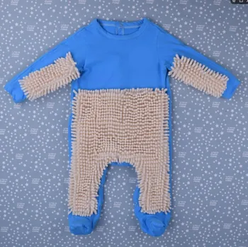 Baby Mop Footsies Tøj Lala jersey med lange ærmer Gennemgang Tøj Buksedragt One-Piece Suit Bomuld Spædbarn Rengøring Mop Passer til