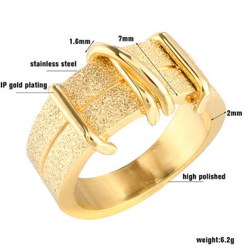 Høj Kvalitet Rustfrit Stål Ring Luksus Guld Farve Bryllup Engagement Matteret Par Ringe til Kvinder, Mænd Specielle Smykker