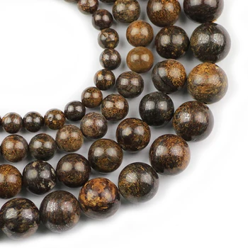 Runde Bronzite Sten Naturlige Malm 6 8 10 12 mm Charme Løse Perler For Trendy Smykker at Gøre DIY Armbånd Tilbehør Engros