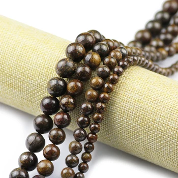 Runde Bronzite Sten Naturlige Malm 6 8 10 12 mm Charme Løse Perler For Trendy Smykker at Gøre DIY Armbånd Tilbehør Engros