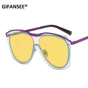GIFANSEE overdimensionerede pilot solbriller kvinder Klar linse mænd cool frame Briller mand kvinde shades Brillerne 2020 Brand designer uv400