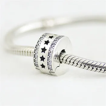 CODEDOG Stjerne Med Klare Zircon 925 Sterling Sølv Clip-Perle-Charms Passer Oprindelige Brecelet Gør DIY Smykker Til Kvinder CMS015