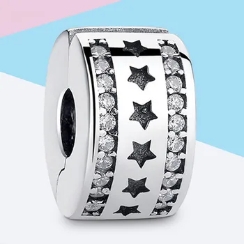 CODEDOG Stjerne Med Klare Zircon 925 Sterling Sølv Clip-Perle-Charms Passer Oprindelige Brecelet Gør DIY Smykker Til Kvinder CMS015
