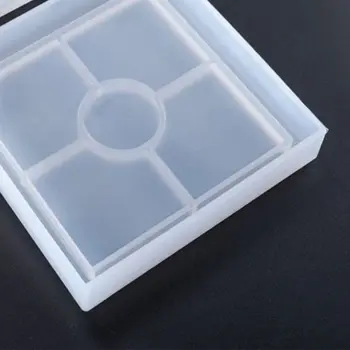 DIY Coaster Silikone Formen Crystal Epoxy Harpiks Støbning Forme glas vand Mat Skimmel
