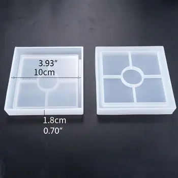DIY Coaster Silikone Formen Crystal Epoxy Harpiks Støbning Forme glas vand Mat Skimmel