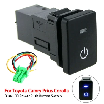 Blå LED Power Lys-Knappen for at Skifte til Laser Til Toyota Camry Prius Corolla LED Lys 12V Bil Interiør Tilbehør Engros