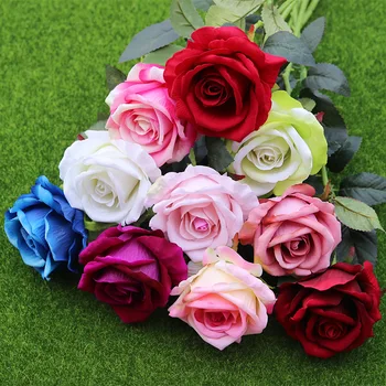 51CM Store franske Romantiske Realistisk Kunstig Rose DIY Velvet Silk Flower Party Bryllup Ferie Dekoration Tørrede Blomster