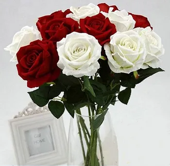 51CM Store franske Romantiske Realistisk Kunstig Rose DIY Velvet Silk Flower Party Bryllup Ferie Dekoration Tørrede Blomster