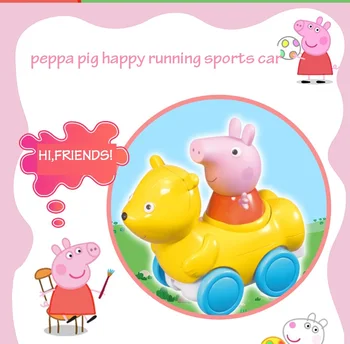 Peppa pig Trække sig tilbage inerti bil toy play cosplay George glad for at køre sportsvogn familie spil Søde lille gris figur toy sæt