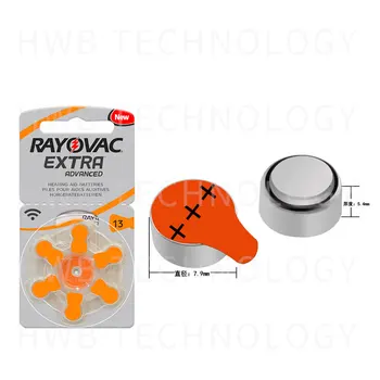 60x 10(kort) Rayovac ekstra Størrelse 13 a13 p13 PR48 høreapparat batterier med Høj Effekt, Zink-Luft Knap Celle Batteri til BTE ITE Hørels