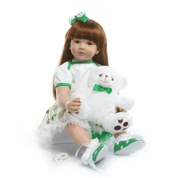 60CM høj kvalitet genfødt lille barn prinsesse pige dukke Silikone vinyl sød Naturtro Baby dejlige bedste legetøj og gaver til børn