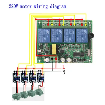 Smart Home AC 220V 4CH 4 CH Trådløs Fjernbetjening LED Pære Switch Relæ Output radiomodtager-Modulet, og Sender