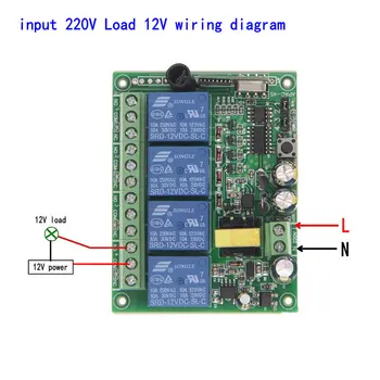 Smart Home AC 220V 4CH 4 CH Trådløs Fjernbetjening LED Pære Switch Relæ Output radiomodtager-Modulet, og Sender
