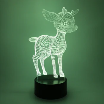 3D LED Nat Lys Hjorte med 7 Farver Lys til Hjemmet Udsmykning Lampe Fantastiske Visualisering Optisk Illusion Awesome