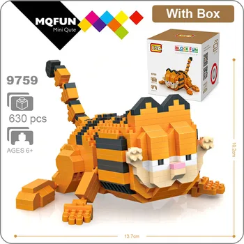 LOZ Kawaii film tegneserie kat hund dyr Futte Garfield Mini plast byggesten, action figurer, pædagogisk legetøj DIY model gave