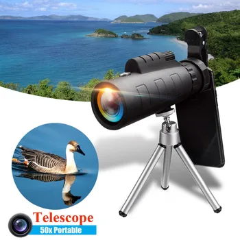 Moge 50X HD Optisk Zoom Linse Kamera Monokulare Teleskop Mobiltelefon, Kamera Teleskop