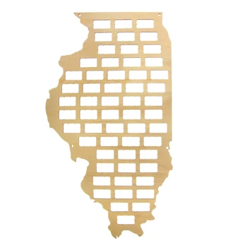 Illinois Stat i USA Vin Kork Kort Illinois State Tegn Træ-Udskæring Wall Art Deco-Kort Gave til Vin Elskere Indsamler Skærm