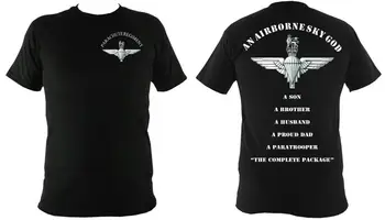 Luftbårne Himlen Gud Faldskærmssoldat T-Shirt Far Faldskærmsregiment Nye Mærke Tøj O-Hals, Korte Ærmer Dreng Bomuld Sjove T-Shirt