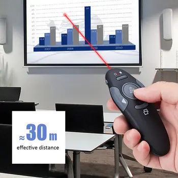 USB Wireless Presenter Powerpoint Klikkertræning Præsentation Fjernbetjening Pen PPT med Rødt Lys, Fjernstyring pc-mus