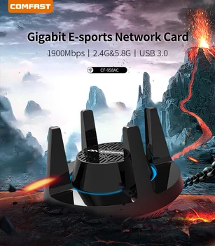 Comfast CF-958AC Høj Effekt PA Wifi-Adapter 1900Mbps Gigabit E-Sports Network Card 2,4 Ghz+5,8 Ghz USB 3.0 PC Lan-Dongle Modtager