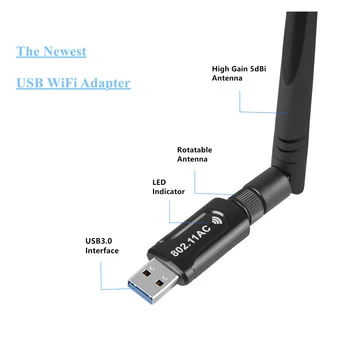 Wifi Wireless USB Adapter Gratis Driver 1200Mbps 600Mbps Lan USB-Ethernet-2,4 G 5G Dual-Band Wi-fi-Netværk, Kort 802.11 n/g/a/ac