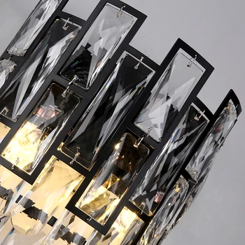 Dansk krystal væglampe sort metal design indendørs dekorationer led sconce sengelamper badeværelse spejl lys