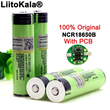 2020 Liitokala защищенная Оригинальная Аккумуляторная батарея 18650 NCR18650B 3400mah с PCB 3,7 V для батареи фонарика