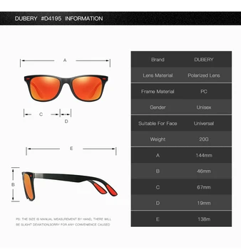 DUBERY Vintage Solbriller, Polariserede Mænds solbriller Til Mænd-Pladsen Nuancer Kørsel Sort Oculos Mandlige 8 Farver Model 4195