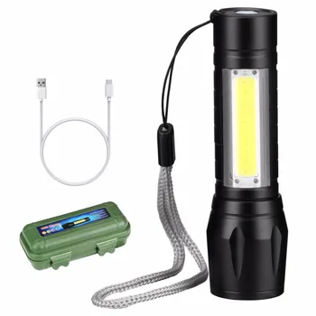 USB-Opladning Kraftfulde Lommelygte 3800LM XPE COB LED Flash Light Zoomable Taktisk Lommelygte Lampe+Batteri+Max Opgradere Nyeste Design