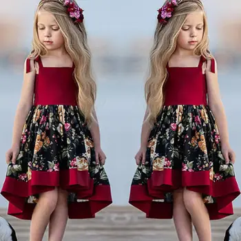 Ny Stil Pudcoco Mærke Kid Pige Blomstret Kjole Formelle Prinsesse Pige Bryllup Part Kjole Børn Pige Sommer Mode Sundress