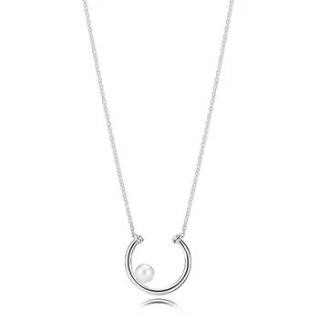 New Høj Kvalitet Sterling Sølv Natural Pearl Ring Populære Elegant Cirkel Øreringe Classic Mode Halskæde