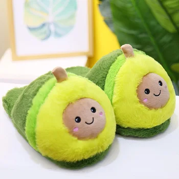 Kawaii Blød Avocado Tøfler Fyld Frugt Legetøj Søde Avocado Dukker til Pige Lækkert Mad Dukke Kvinder Indendørs Husholdningsbrug Produkter