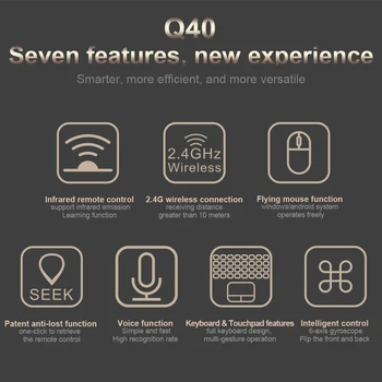Q40 Stemme Fjernbetjening 2.4 G Trådløst Mini-Tastatur med IR-Læring Air Mouse Gyros til Android TV Box Google assistent W2