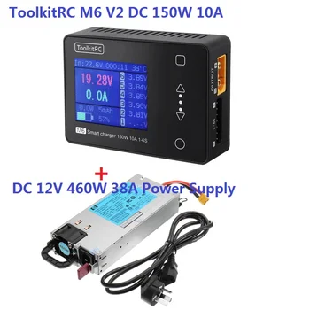 ToolkitRC M6 50W 10A DC-MINI Smart LCD-1-6S Lipo Batteri Oplader Udledningen HP DC 12V 460W 38A Strømforsyning med XT60U-F-Stik