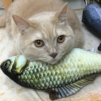 5 Stk Katteurt Interaktive Toy Sæt Simulering Fisk Form Dukke Pet Tygge Bid Pude Naturligt Materiale Kat Killing