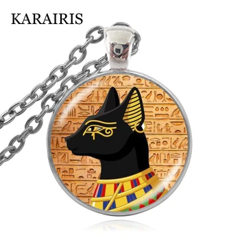 KARAIRIS Gamle Egyptiske Kat Guder Vedhæng Halskæder Choker Erklæring Sølvfarvet Halskæde Til Kvinder Kjole Smykker Tilbehør