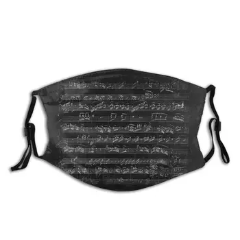 Mozart Manuskript Genanvendelige Munden Ansigtsmaske Musikalsk Gave Anti Tåge, Støv Maske Med Filtre Til Beskyttelse Åndedrætsværn Maske Munden Dæmpe