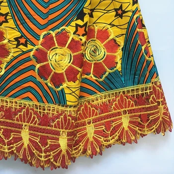 H&Q nyeste voks afrikansk stof med batik lace 6 m/stykke broderi nigerianske lace snørebånd vandopløselige bomuld