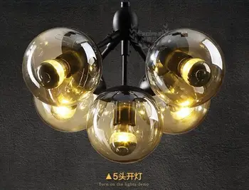 3,5,10 hoved dining room decoration LED modo Lysekrone stue dha lys glas globe light AC90-265V gratis fragt