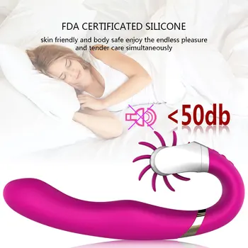 Man nuo Dildo Vibrator Hurtigt Roterende Tunge for Stimulerer Klitoris Sex Legetøj til Kvinder Kraftfulde Dual Motorer Vibrationer