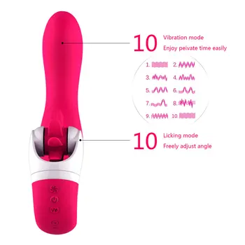 Man nuo Dildo Vibrator Hurtigt Roterende Tunge for Stimulerer Klitoris Sex Legetøj til Kvinder Kraftfulde Dual Motorer Vibrationer