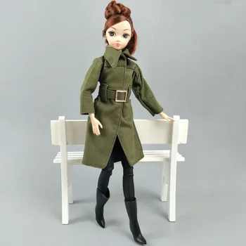 Kontor Dame Mode Frakke Til Barbie Dukke Tøj & Sko Trench Coat Udstyr Til Barbie, Dukkehus Børn Toy 1/6 Dukker Tilbehør