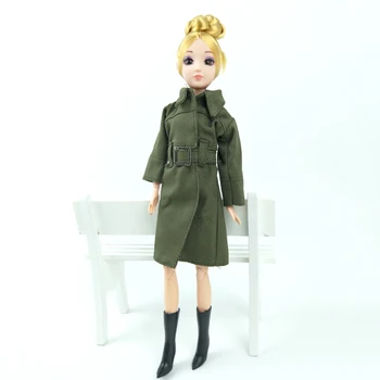 Kontor Dame Mode Frakke Til Barbie Dukke Tøj & Sko Trench Coat Udstyr Til Barbie, Dukkehus Børn Toy 1/6 Dukker Tilbehør