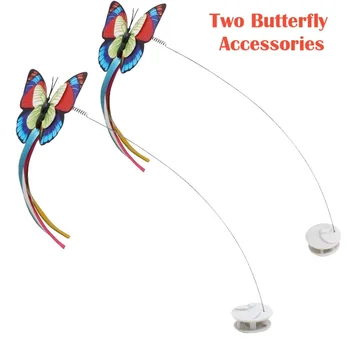Interaktive Elektrisk Roterende Butterfly Kat Legetøj med To Erstatning Blottere Sommerfugle Cat Toy Spinning Teaser Legetøj