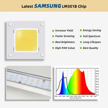 Quantum LED Grow Light Bar hele Spektret Samsung LM301B 100W 300W 3500K Plante, der Vokser Lampe Til Indendørs Drivhus Planter Vækst