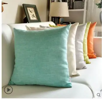 Tyk linned stof plain farve pudebetræk firkantet pude tilfælde dekorativ pillow cover lænde pudebetræk indendørs i hjemmet indretning