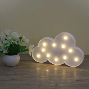 3D LED-Cloud Nat Lampe batteridrevne Hvid Sky Brev Lys boligindretning Baby Lys For Kids Soveværelse Julegave Toy