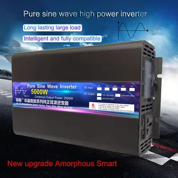 Pure Sine Wave Power Inverter 4000W 5000W DC 12V 24V 48V AC 220V frekvensomformer 50hz 60hz Solenergi bil Inverter Transformer