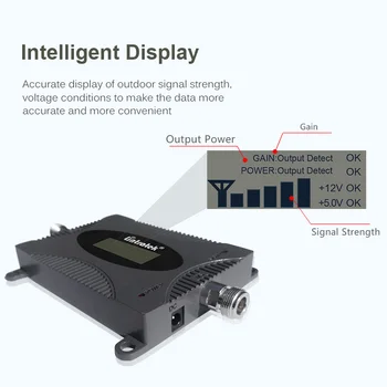Lintratek GSM Signal Repeater 2G 900Mhz Signal Booster 65 db GSM-900Mhz Mobiltelefon Forstærker Mini-størrelse Antenner LCD-Skærm