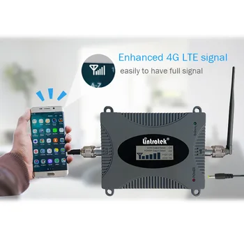 Lintratek GSM Signal Repeater 2G 900Mhz Signal Booster 65 db GSM-900Mhz Mobiltelefon Forstærker Mini-størrelse Antenner LCD-Skærm